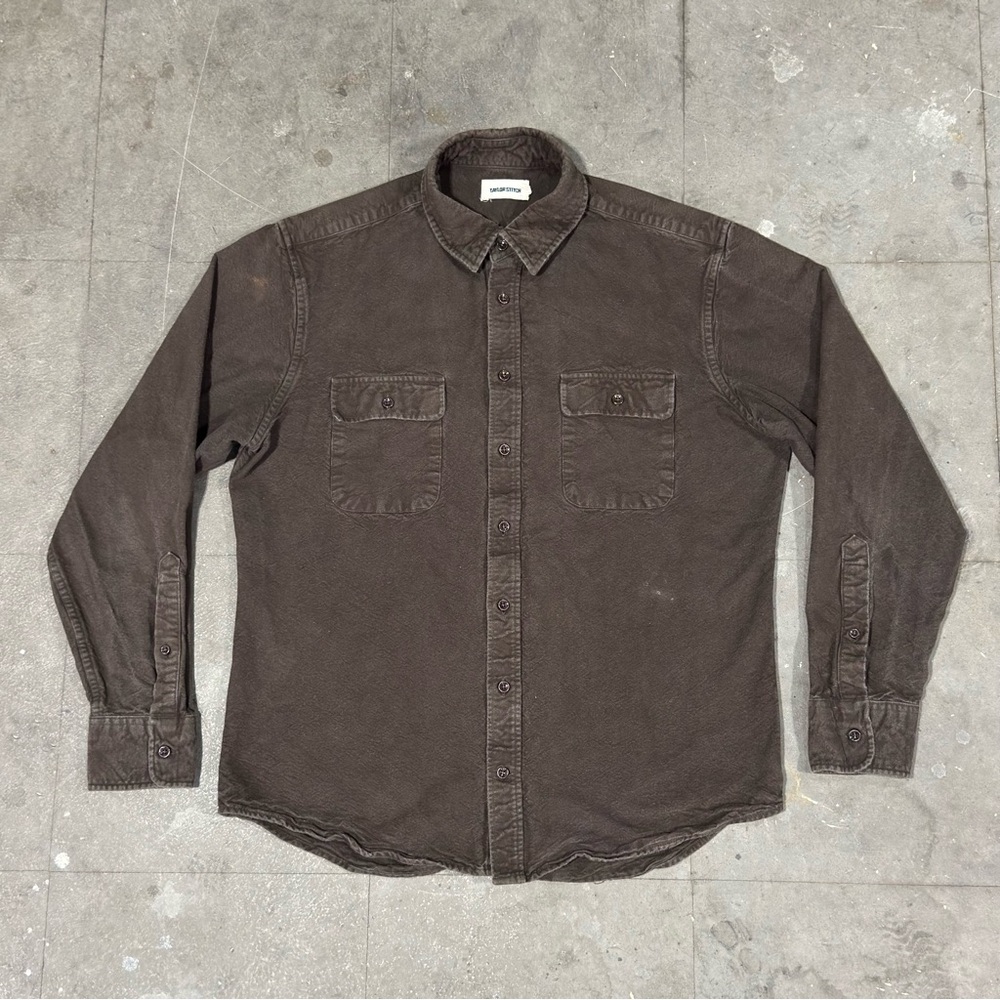 Taylor Stitch Yosemite Fannel Heavyweight Chamois Shirt Men’s 42 Dark Brown MED